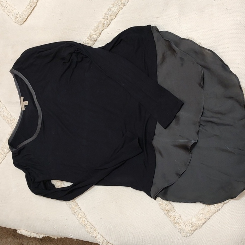 Bordeaux Black and Gray Top